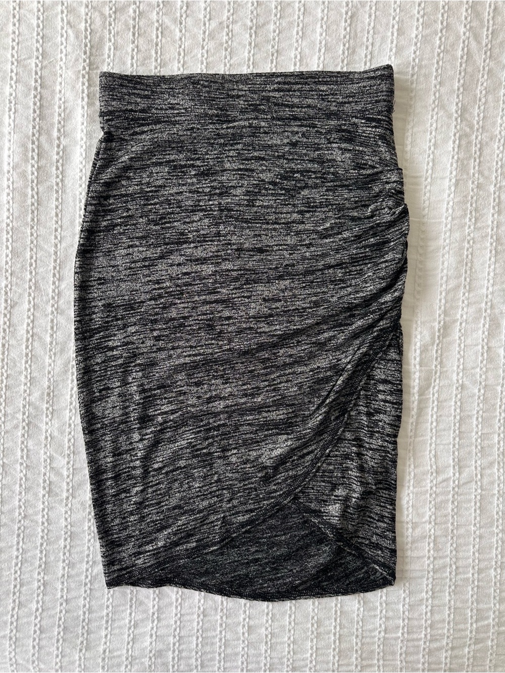 Aritzia: Heathered Gray Ruched Pencil Skirt